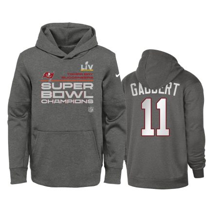 Youth Tampa Bay Buccaneers Blaine Gabbert Charcoal Super Bowl LV Champions Trophy Hoodie