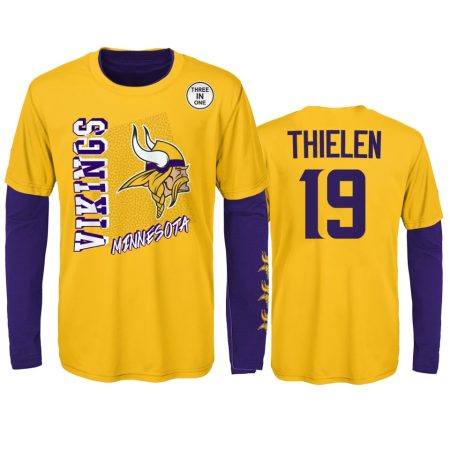 Minnesota Vikings Adam Thielen Gold Purple For the Love of the Game Combo Set T-Shirt - Youth