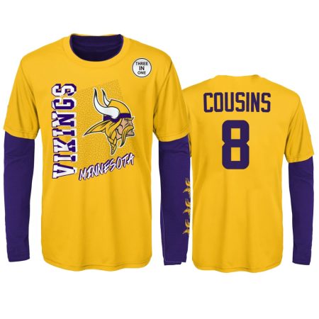 Minnesota Vikings Kirk Cousins Gold Purple For the Love of the Game Combo Set T-Shirt - Youth