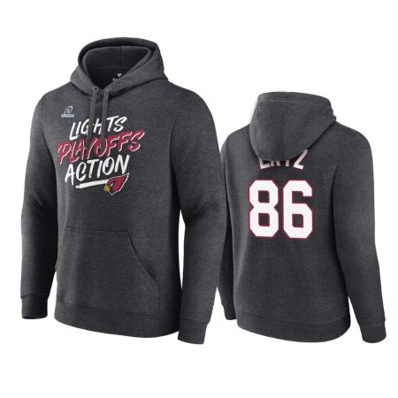 Arizona Cardinals Zach Ertz Charcoal 2021 NFL Playoffs Lights Action Hoodie